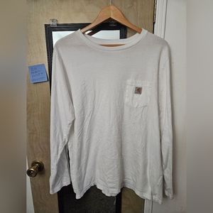 Carhartt Women's XL Loose Fit Long Sleeve White Shirt